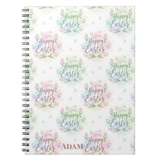 Hand-Lettered Happy Easter Watercolor Notebook