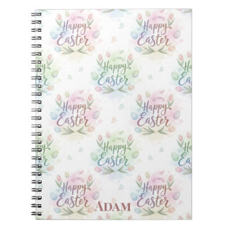 Hand-Lettered Happy Easter Watercolor Notebook