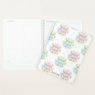 Hand-Lettered Happy Easter Watercolor Planner