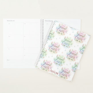 Hand-Lettered Happy Easter Watercolor Planner