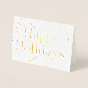 Hand-lettered Happy Holidays text with flourishes Foil Card