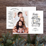 Hand Lettered Holly Jolly Christmas Family Photo  Postcard<br><div class="desc">Spread holiday cheer with this postcard featuring hand-lettered typography that reads "Have a Holly Jolly Christmas". Customise by uploading your vertical photo. The backside features your custom greetings, name and note (or delete to leave space for a handwritten note). Add your return address to the back too. A card that's...</div>