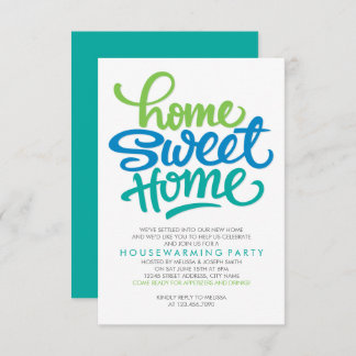 HAND LETTERED HOME SWEET HOME | HOUSEWARMING PARTY INVITATION