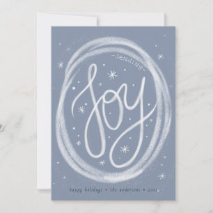 Hand-lettered Joy- Non-Photo Flat Holiday Card