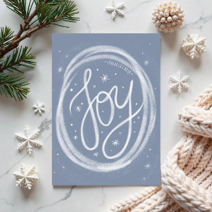 Hand-lettered Joy- Non-Photo Folded Holiday Card