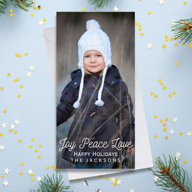 Hand Lettered Joy Peace Love Holiday Photo (Creator Uploaded)