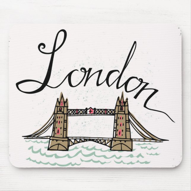 Hand Lettered London Bridge Mouse Pad (Front)