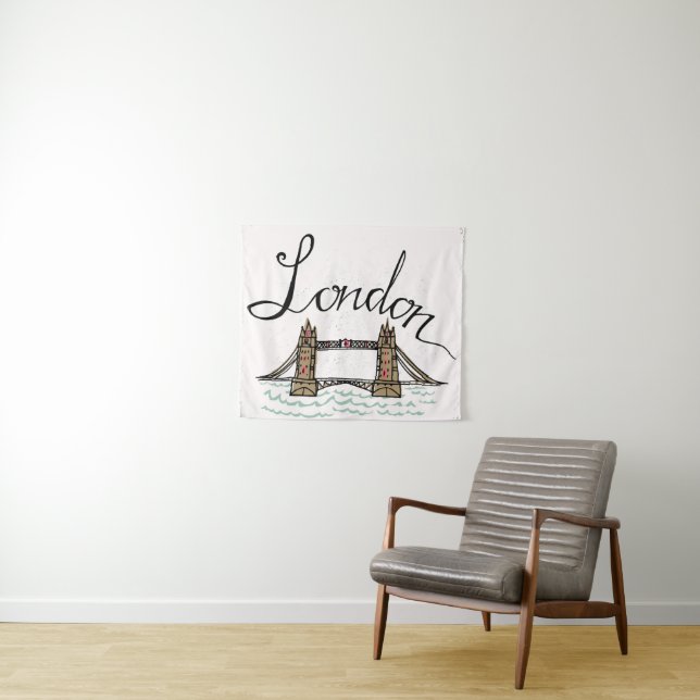 Hand Lettered London Bridge Tapestry (In Situ (Horizontal))