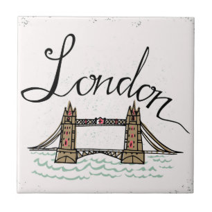 Hand Lettered London Bridge Tile