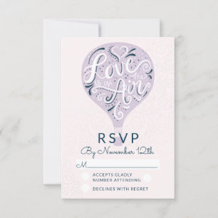 Hand Lettered Love Lavender Wedding RSVP Reply