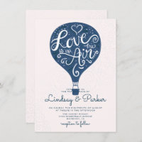 Hand Lettered Love Navy Hot Air Balloon Wedding