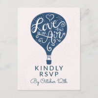 Hand Lettered Love Navy Wedding Meal Choice RSVP