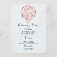 Hand Lettered Love Pink Balloon Wedding Dinner