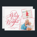 Hand Lettered Merry and Bright Christmas Snapshots Holiday Card<br><div class="desc">Modern christmas photo card featuring our exclusive hand lettered typography artwork that says "Merry and Bright"</div>