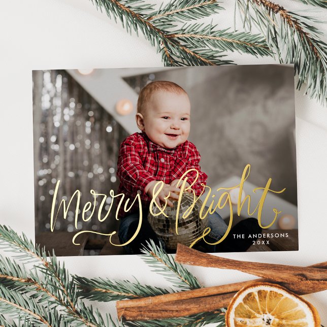 Hand-Lettered Merry and Bright Photo (Creator Uploaded)