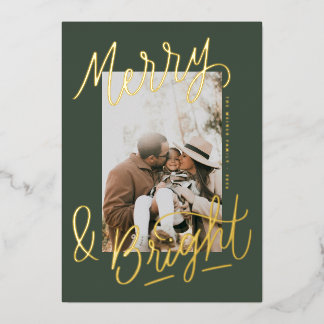 Hand-lettered Merry & Bright Photo Overlay