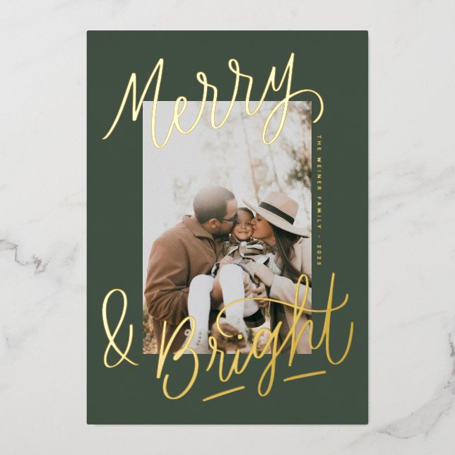 Hand-lettered Merry & Bright Photo Overlay (Front)