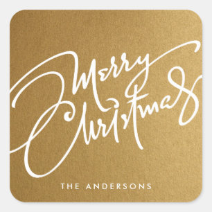 HAND-LETTERED MERRY CHRISTMAS HOLIDAY STICKER