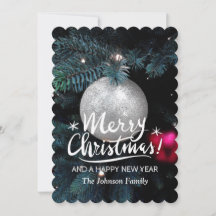 Hand lettered Merry Christmas photo template cards