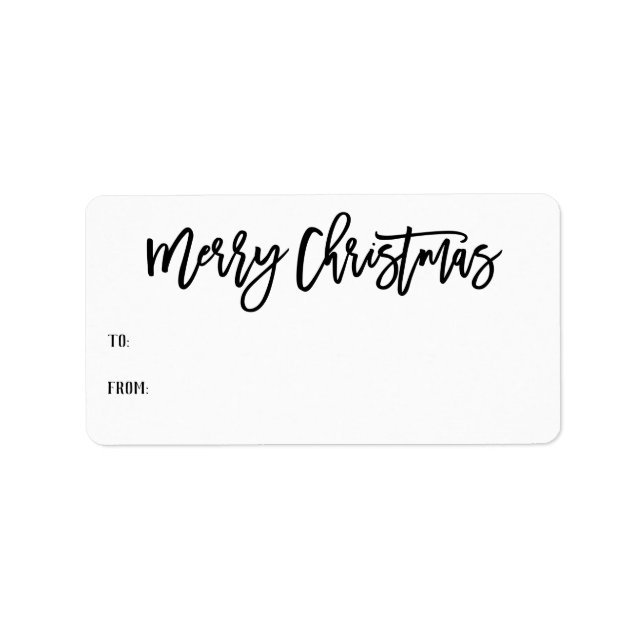 Hand Lettered Merry Christmas Script Gift Label (Front)