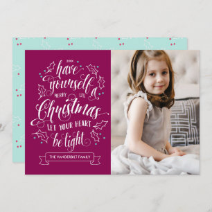 Hand Lettered Merry Li'l Christmas 1 Photo Holiday