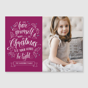 Hand Lettered Merry Li'l Christmas Magnetic Card