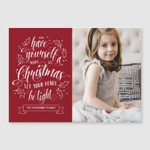 Hand Lettered Merry Li'l Christmas Magnetic Card