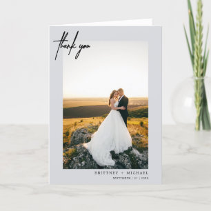 Hand-Lettered Modern Grey Thank You