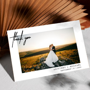 Hand-Lettered Modern Photo Love & Thanks Thank You Card
