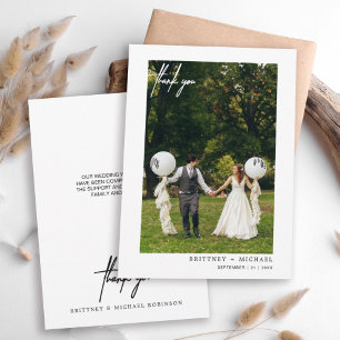 Hand-Lettered Modern Photo Thank You Card