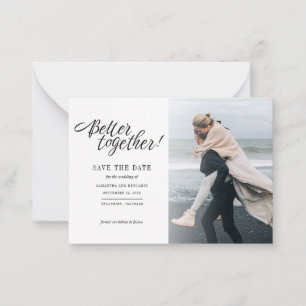 Hand-Lettered Modern Photo Wedding Save The Date Card