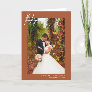 Hand-Lettered Modern Terracotta Thank You Card