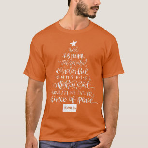 Hand Lettered Names of God Jesus Christmas Tree F T-Shirt