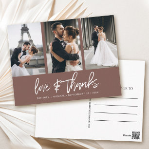 Hand-Lettered Photo Collage Thank You Postcard