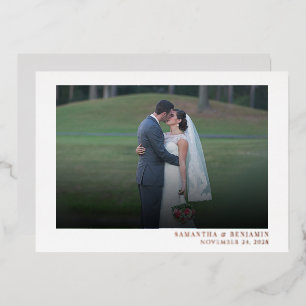 Hand-Lettered Photo Wedding Thank You