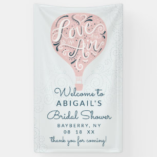 Hand Lettered Pink Balloon Bridal Shower Welcome Banner