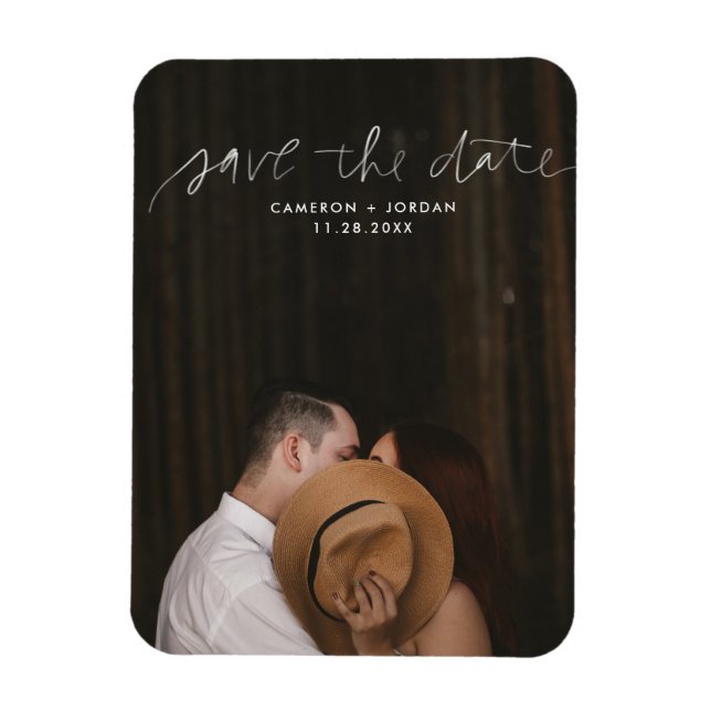 Hand Lettered Save the Date Flexi Magnet (Vertical)