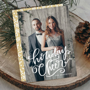 Hand-Lettered Script Holiday Cheer Photo Card