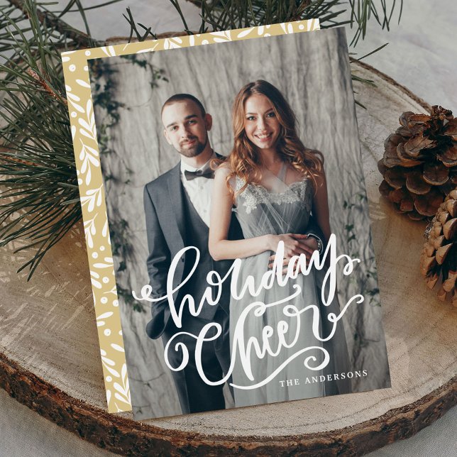 Hand-Lettered Script Holiday Cheer Photo Card (Creator Uploaded)