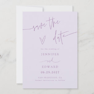 Hand Lettered Script Lilac Wedding Save The Date