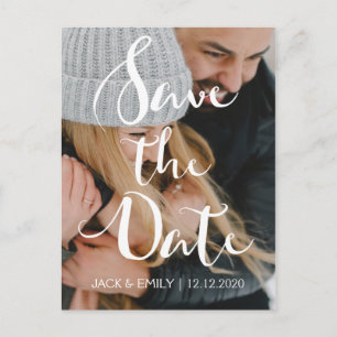 Hand Lettered Script Save the Date Card