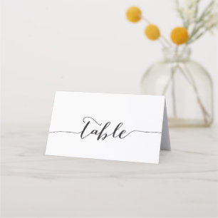 Hand Lettered Script Table Names Initial Wedding Place Card