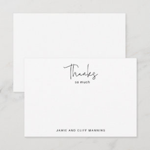 Hand Lettered Script Thanks So Much Black White Card