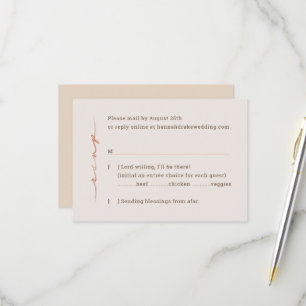 Hand Lettered Script Wedding RSVP Card