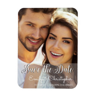 Hand Lettered Script Wedding Save the Date Magnet