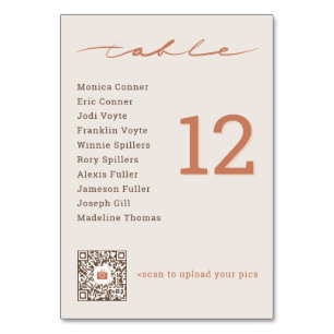 Hand Lettered Script Wedding Table Number
