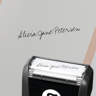 Hand lettered signature script elegant self-inking stamp