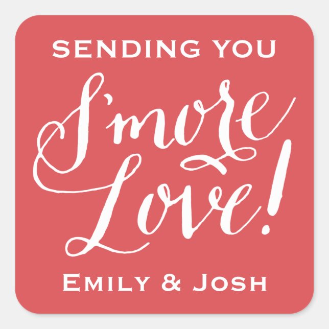 Hand Lettered S'more Love Favour Label (Front)