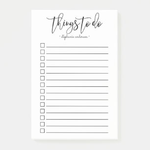 Hand-Lettered Things to Do Personalised Post-it Notes