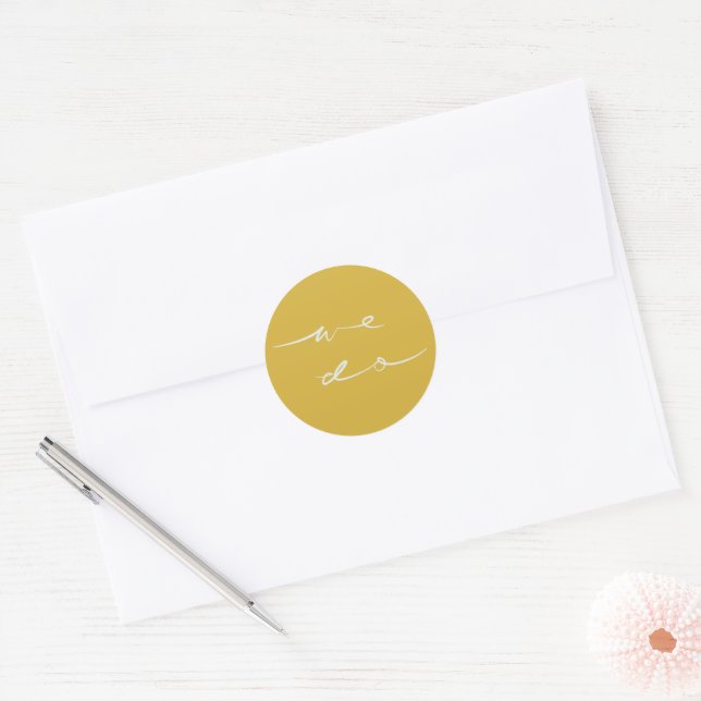 Hand Lettered "We Do" Gold Wedding Invitation Seal (Envelope)